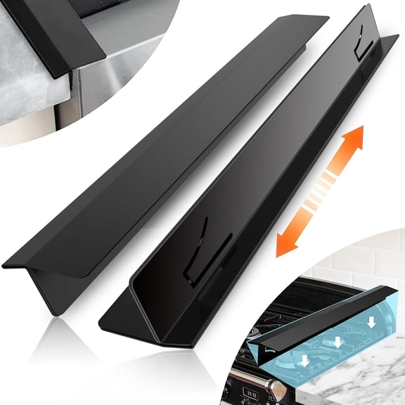 2PCS Kitchen Stove Counter Gap Covers, Stainless Steel Stove Gap Guard, Cooktop Trim Kit, Stove Gap Guards, Oven Gap Filler, Heat Resistant & Effectively Protect Stove Gap Filler