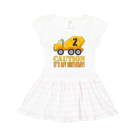 

Inktastic 2nd Birthday Construction Truck Cement Mixer - 2 Years Old Gift Toddler Girl Dress
