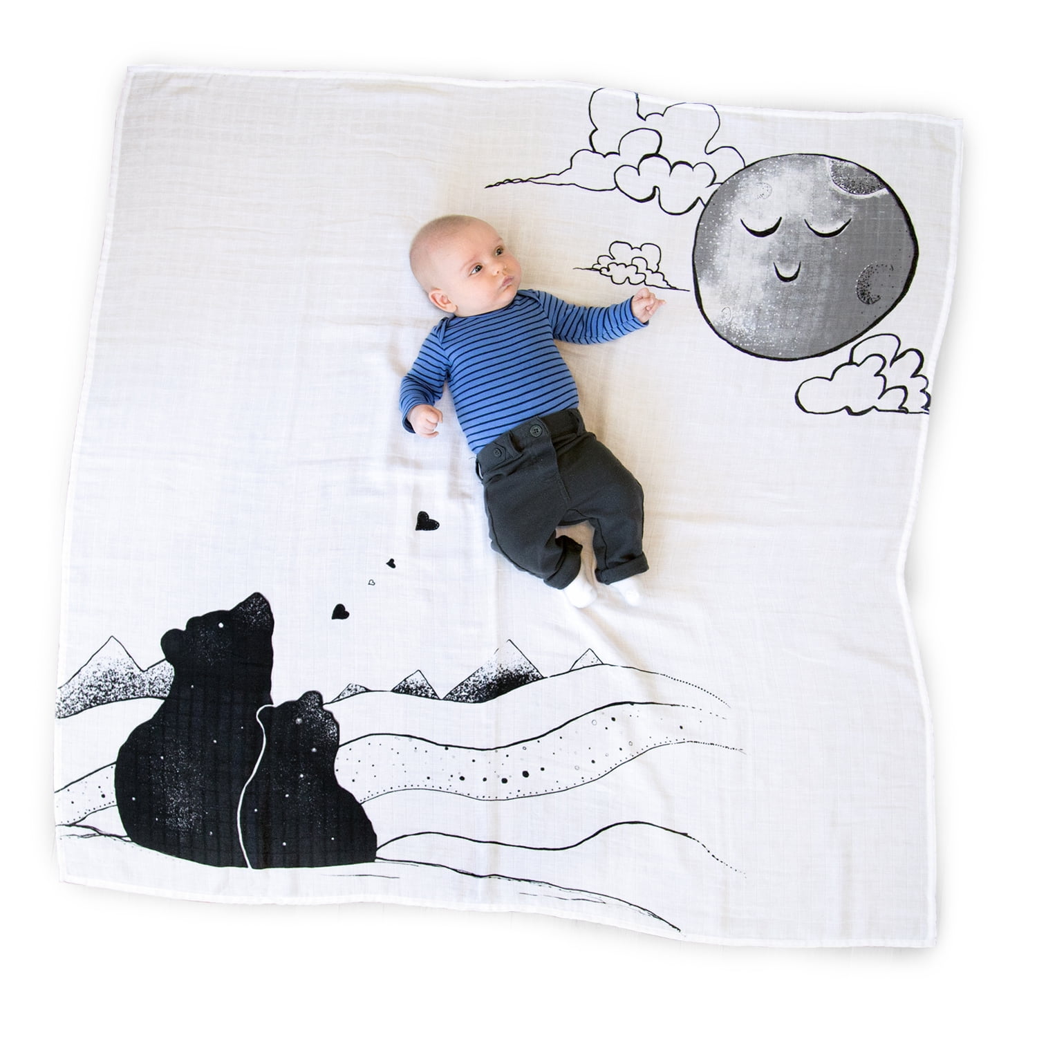 Baby Swaddle Blanket 100% Cotton 47"*47" Baby Sleeping Swaddle Muslin Wrap 