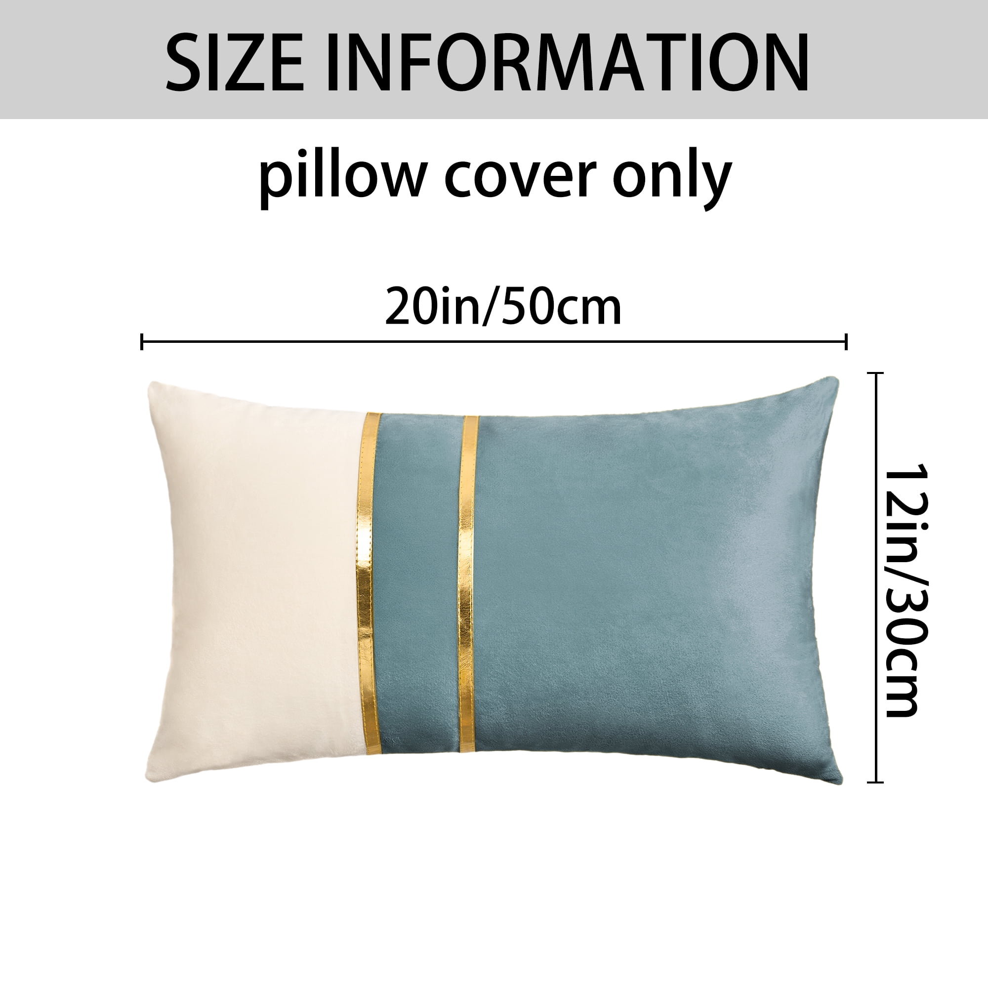 Unique Bargains Velvet Soft Square Pillow Covers Pack of 2 Blue 20" x 12"
