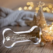 NICEXMAS Bone Shaped Dog Memorial Plaque Transparent Pet Garden Tribute Ornament