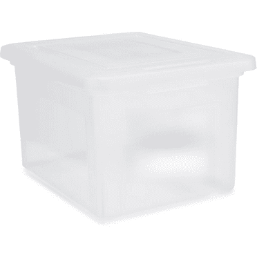 Hanging File Box, Snap Lid, Letter/Legal Size, Clear