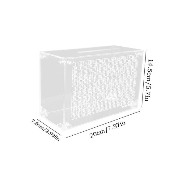 PPLoney Acrylic Deposit Box - Transparent Savings Jar with Numerical Tracking for Home and Office