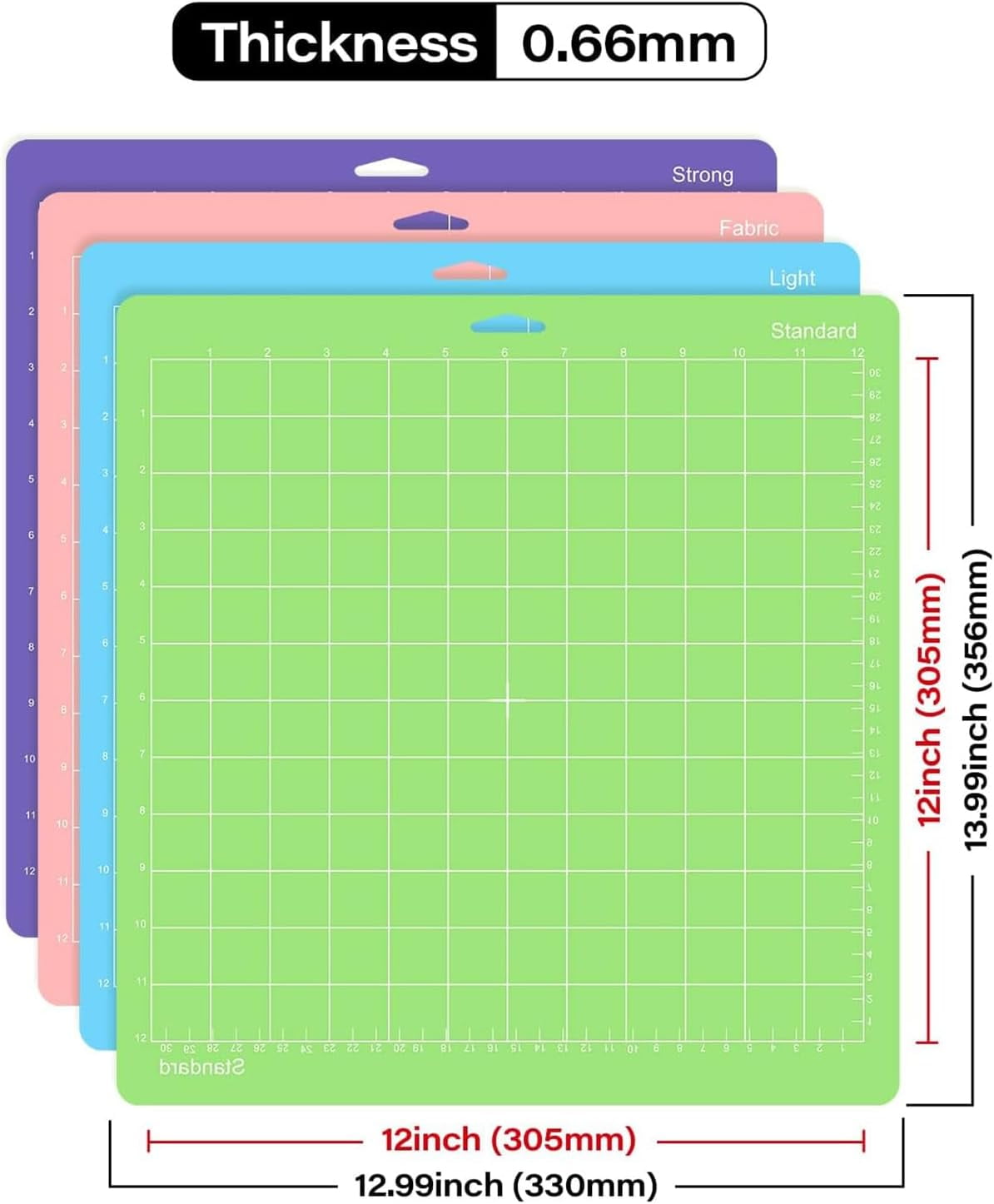 Cutting Mat for Cricut,12x12 inch 10 Pcs Variety Cutting Mats (LightGrip,StandardGrip,StrongGrip,FabricGrip) Replacement Accessories for Cricut Maker 3/Maker/Explore 3/Air 2/Air/One
