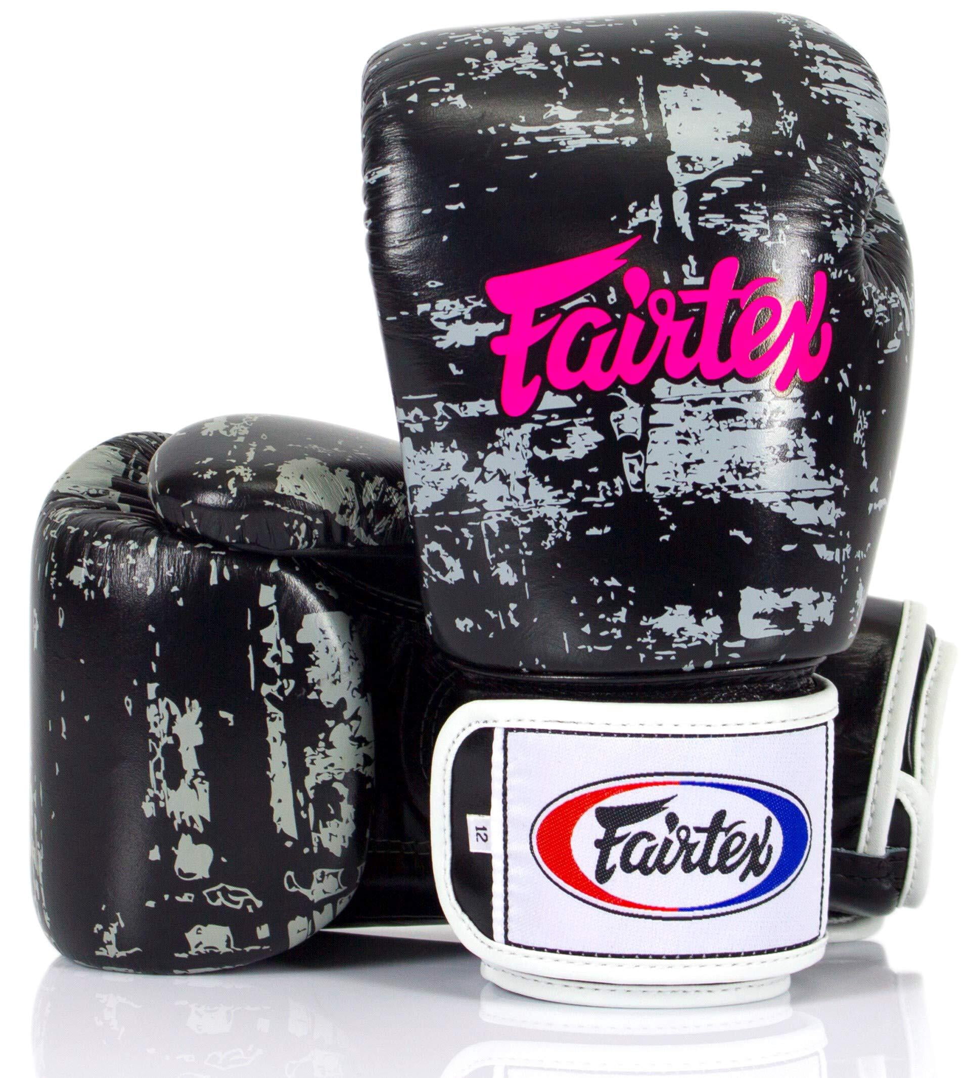 Fairtex Muay Thai-Style Sparring Gloves 14 oz Black / White