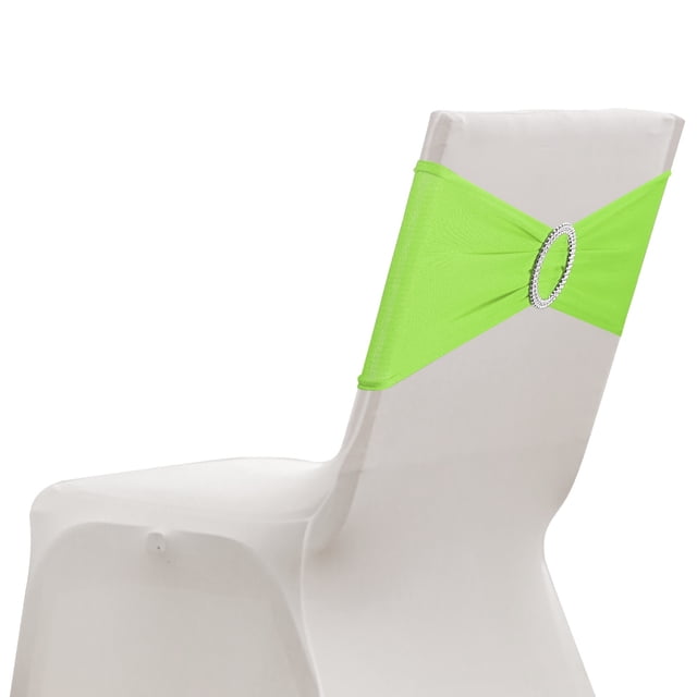Uxcell 10 Paquete Fundas para Sillas, Banda de Cubierta de Silla Elástica con Hebilla Deslizante, Lazos de Poliéster, Cintas Universales para Decoraciones de Ceremonia de Fiesta de Boda, Verde Fruta