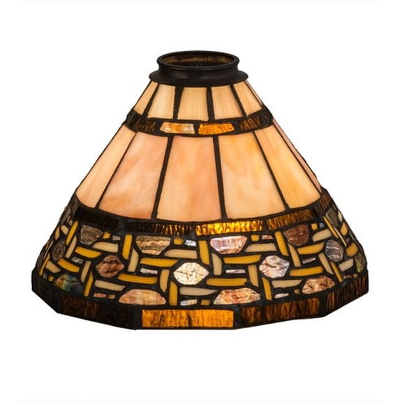 Meyda Tiffany 138824 9 Inch W Ilona Shade   Chocolate/White/Beige Shade