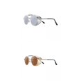 thumbnail image 1 of Gafas de sol Steampunk,Gafas de sol Steampunk redondas retro unisex,Vintage Gothic Circle Gafas Mujeres Hombres,Gafas de protección UV400 Marco de metal,Escudo lateral Steampunk plata + marrón Yinane Gafas de sol Steampunk, 1 of 8