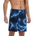 thumbnail image 2 of Fotbe Blue Lightning Pajama Shorts for Men, Men's Pajama Bottoms, Sleepwear,Short Pajama Pants-3X-Large, 2 of 9