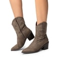 thumbnail image 5 of Women Cowboy Boots Pointed Toe Chunky Heel Western Cowgirl Boots with Side Zipper Pull On Stitched Ankle Boots for Casual Riding or Fashion, 5 of 5
