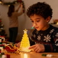 thumbnail image 6 of Christmas Tree with Fairy Lights, Lighted Christmas Tree Figurine for Tabletop Centerpiece, Sparkling Handmade Glowing Crystal Decoration, Light up Christmas Trees for Holiday (Yellow), 6 of 10