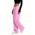 thumbnail image 3 of Resicozy Womens Wide Leg Sweatpants Drawstring Waist Straight Long Pants Casual Loose Baggy Workout Sweatpants with Pockets Pink 2XL, 3 of 4