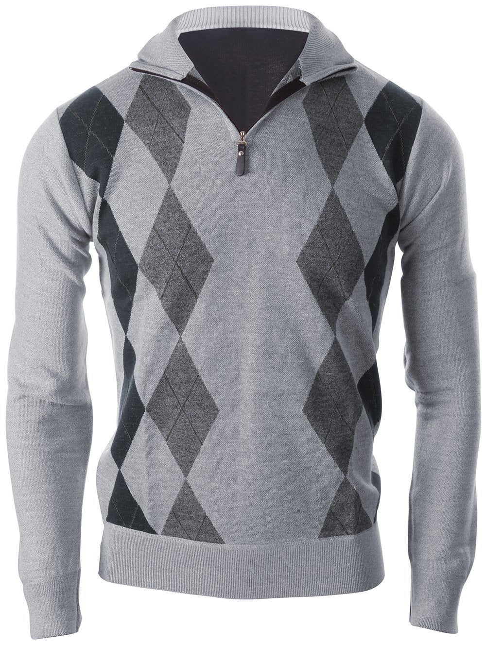 Enimay Mens Argyle Zip Up Golf Long 