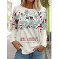 thumbnail image 1 of Navidad Mujer Manga larga Otoño Y2k Harajuku Ropa de calle Ropa casual diaria Patrón de alce de mujer grande, 1 of 4