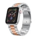 thumbnail image 1 of Stainless Steel Band Compatible with Apple Watch 38/40/41mm 42/44/45/49mm Ultra Series 9 8 7 6 SE 5 4 3 2 1 for Men Women (42/44/45/49mm, Silver-Rose Gold), 1 of 3