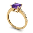 thumbnail image 2 of Solitaire with Accents Engagement Ring for Women - 2.7ct Natural Amethyst in 14K Yellow Gold Promise Ring, 2 of 6