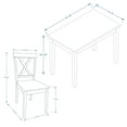 thumbnail image 3 of 3-PC - 48" Wood Dining Table in White/Natural + White X-Back Dining Chairs Dining Set, 3 of 10