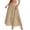 Khaki, variant on Maxi Skirts For Women High Waist Tiered Maxi Skirt Elastic Smocked Waist Flowy A Line Pleated Long Skirt Casual Solid Color Skirts 2XL Gray