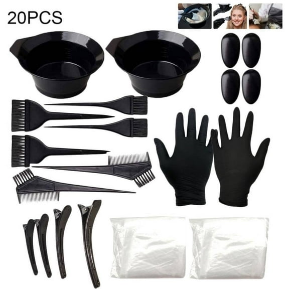 Ueetek-Hair Dye Bowl and Brush,Hair Dye Tools for DIY Salon Brush Comb Mixing Bowl Salon Tint Tool Set Black