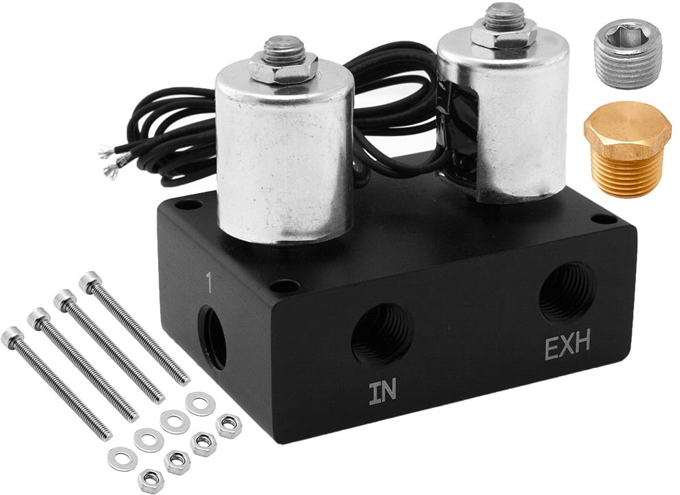 1/4 NPT Ports 4 Corner Solenoid Valve Air Rid Manifold for 4 Air Bag