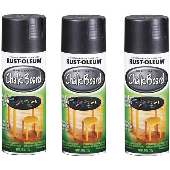 Rust-Oleum 1913830A3 Chalkboard Spray Paint, 3 Pack, Black, 33 Ounce