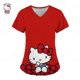 thumbnail image 1 of Camiseta de verano para Hospital, camiseta para mujer, camisetas para mujer, camisetas con bolsillos, uniforme de enfermera, ropa de mujer con cuello en V de Hello Kitty 2023, 1 of 5