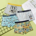 thumbnail image 4 of Esaierr Little Boys Cotton Undies 2-18Y Kids Teen Boys Soft Short Underwear Cartoon Boxer Brief 4 Pack, 4 of 6