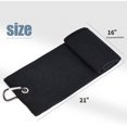 thumbnail image 3 of SHELLTON Golf Towels, Microfiber Waffle Pattern Tri-fold Golf Towel - Brush Tool Kit with Club Groove Cleaner, with Clip Men Women Golf Gifts (Black Towel+Black Brush), 3 of 5