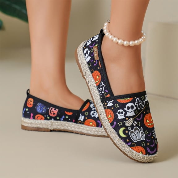 Willtoo Halloween Slip On Loafers Shoes For Women Daily Outdoor Casual Sneakers
