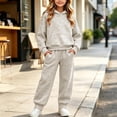 thumbnail image 2 of FAIWAD Boys Girls 2 Piece Outfits Hooded Sweatshirts Jogger Pants Athletic Sweatsuit Sets with Pockets, 2 of 9