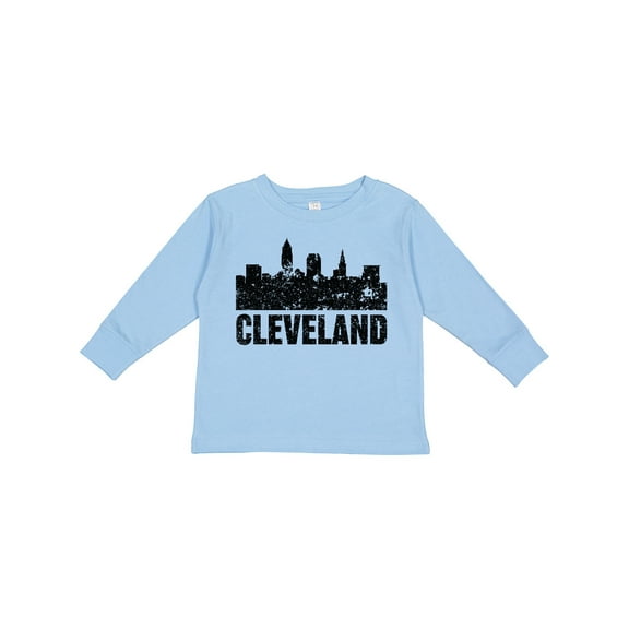 Inktastic Cleveland Skyline Grunge Boys or Girls Long Sleeve Toddler T-Shirt