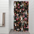 thumbnail image 2 of Boston Terrier Dog with Pioneer Flower Shower Curtain 36"x72" ,Bathroom Decorative Shower Curtains Set with 12 Hooks,Modern Waterproof Washable Shower Curtain, 2 of 6