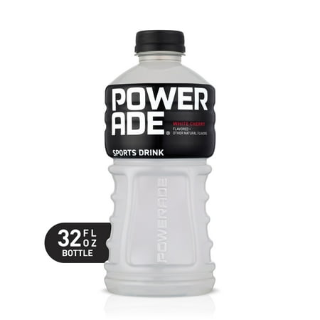 POWERADE White Cherry, ION4 Electrolyte Enhanced Fruit Flavored Sports Drink w/ Vitamins B3, B6, and B12, Replenish Sodium, Calcium, Potassium, Magnesium, 32 fl oz