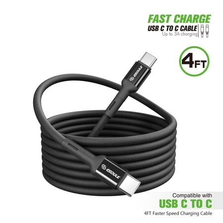 For Alcatel 1V 2020 1X 4FT Braided Fast USB Cable Type C TO C - 1X 4FT Braided C to C USB Cable