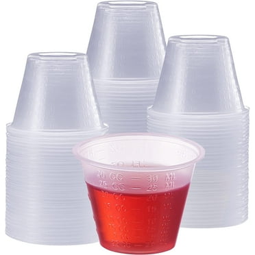 GUSTO 1 Oz Plastic Cups Disposable Medicine Cups Small Measuring Cup Set, 300-Pack