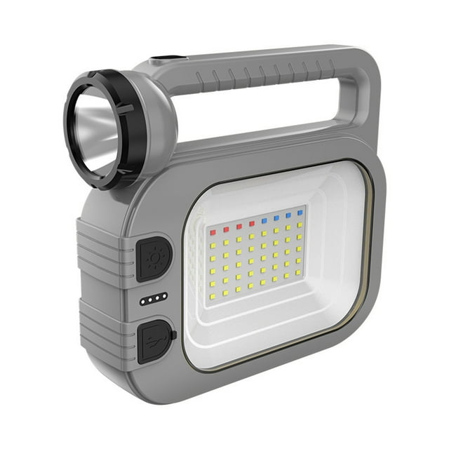 TopLLC Portable LED Searchlight, Super Bright High Lumens LED Flashlight with COB Side Lights, USB Rechargeable Hand Torch Light 3 Modes IP65 Waterproof Tent Lamp for Camping Hiking Emergency