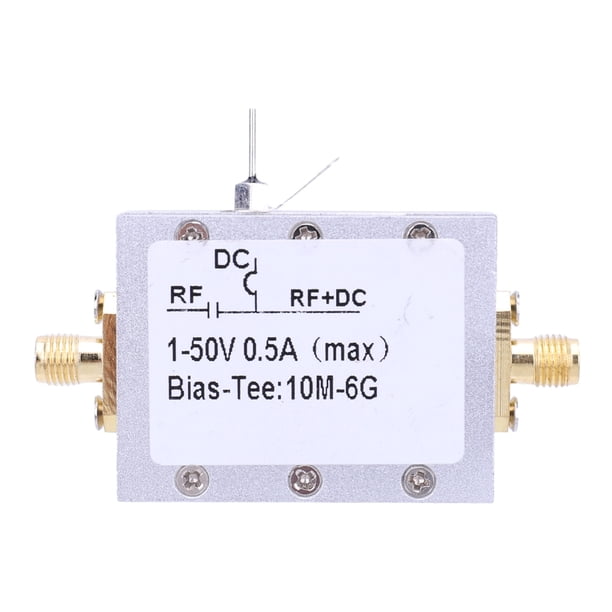 DC 1-50V Bias Tee Banda ancha 10MHz-6GHz RF Bias Feeder Módulo amplificador ruido