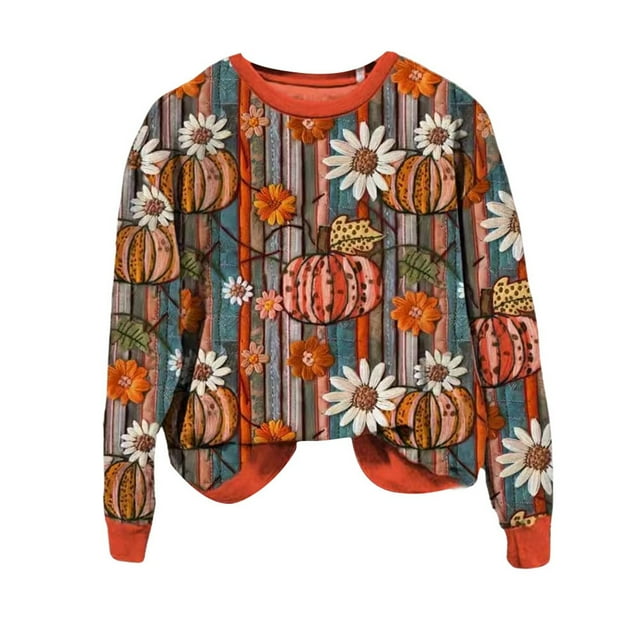 Tricot Livre de Lecture pour Femmes Halloween Mignon Automne Col Rond Sans Capuche