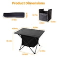 thumbnail image 2 of Zorpupoa Folding Camping Table, Portable Rustproof Aluminum Alloy Roll up Camping Table with Storage Basket, 15.94x18.11x15.94in (Black), 2 of 11