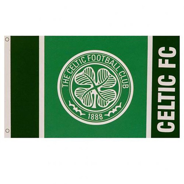Celtic FC - Bandera Diseño Escudo (Verde, Negro)