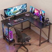 edx 50 Inch L Shaped Desk,Computer Desk Corner Desks Gaming Desk PC Table with CPU Stand for Home Office Dorm Sturdy Writing Workstation, Black