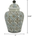 thumbnail image 6 of Galt International Light Blue & Brown Hand Painted Mosaic Ceramic Ginger Jar 12" with Lid Porcelain Chinoiserie Temple Jar Vase Kitchen Home Decor for Interior Design, 6 of 11