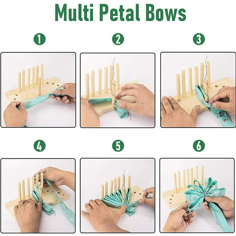 EOTVIA Bow Maker Tool,Bow Making Kit,Bow Maker For Ribbon Wooden Multi Size  With Wooden Board Sticks For Making Bows DIY Crafts Party Decorations 