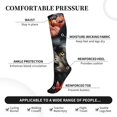 thumbnail image 3 of Lsque Colorful Floral Black Dog Pattern Sport Compression Socks for Men & Women 15-20 mmHg Knee High Nurse Pregnant Running Medical and Travel Athletic, 3 of 6