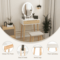 thumbnail image 6 of ELECWISH Makeup Vanity Table Set with Touch Screen Adjustable Lighted Mirror and Cushioning Stool,Dressing table with Free Makeup Organizer (Rectangle Mirror), 6 of 8