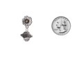 thumbnail image 3 of Delight Jewelry Silver-tone Large Fancy Square with Rope Border Spinner - Two-tone Daisy Flower Post Earrings, 3 of 4