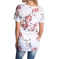 thumbnail image 2 of Nlife T-shirts à Manches Courtes et Col Rond Women Floral Print V Neck, 2 of 4