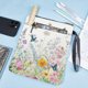 thumbnail image 5 of Funda de libro con diseño de flores y mariposas, protector de libros de bolsillo, lavable, con cremallera y bolsillo adicional., 5 of 9