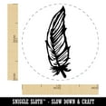 thumbnail image 2 of Hand Drawn Feather Doodle Self-Inking Rubber Stamp Ink Stamper - Lime Green Ink - Medium 1 Inch, 2 of 7
