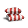 thumbnail image 3 of 2-Piece Outdoor Pillow Covers 12 x 18 inch Patio Decorative Lumbar Throw Pillow Covers (12" x 18" Stripe, Red), 3 of 7